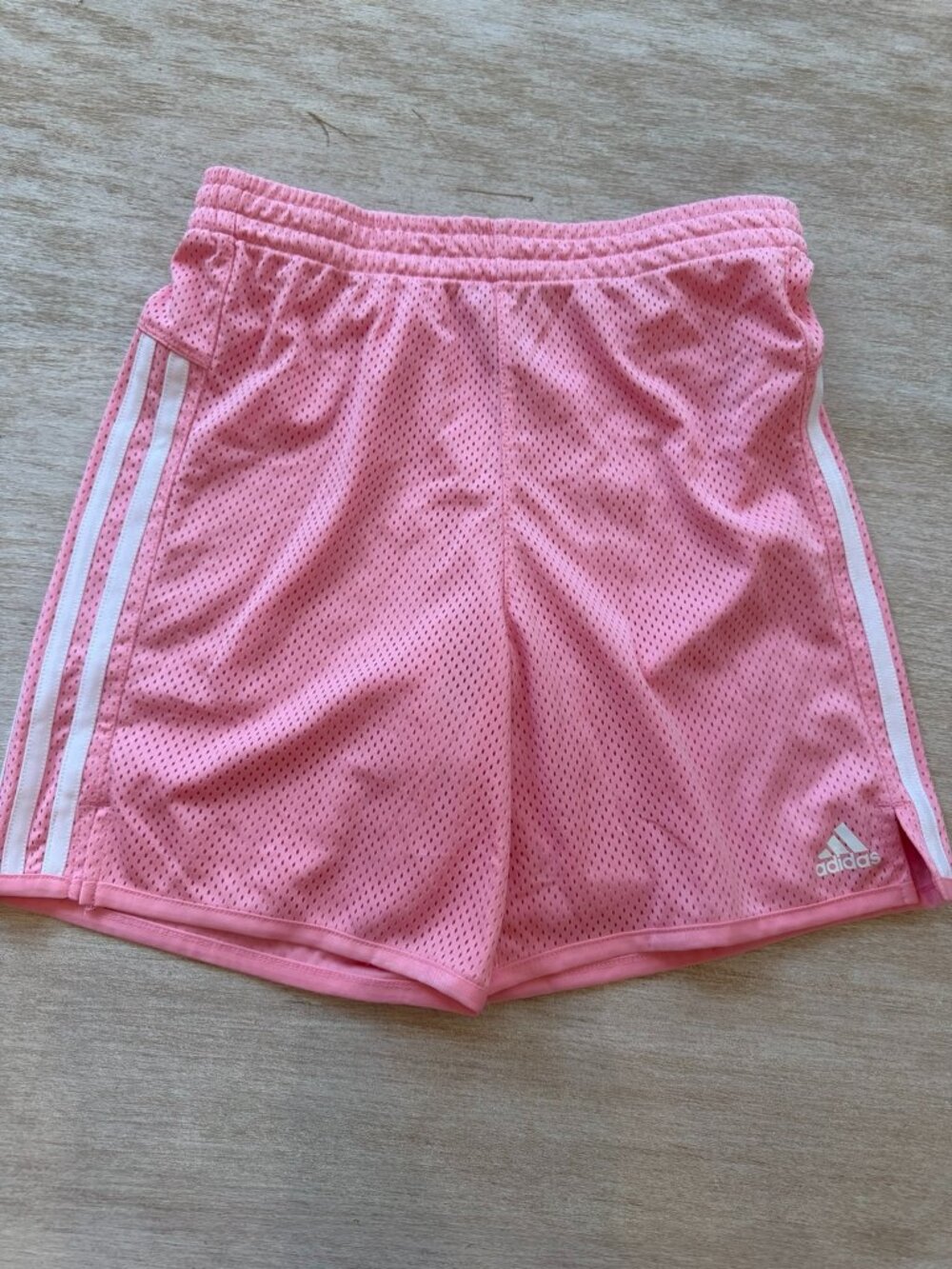Adidas Girls XL 16 Pink Mesh Basketball Athletic Shorts 6” Inseam